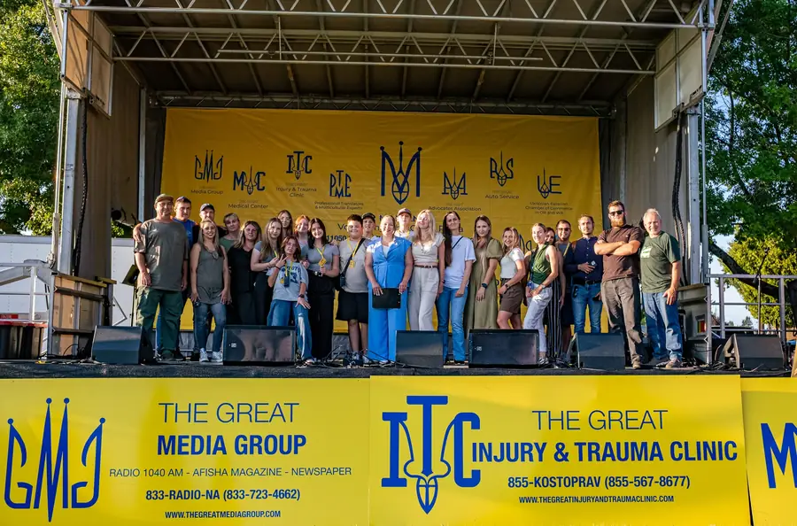 Festival team gathered on the stage at Ventura Park in Portland